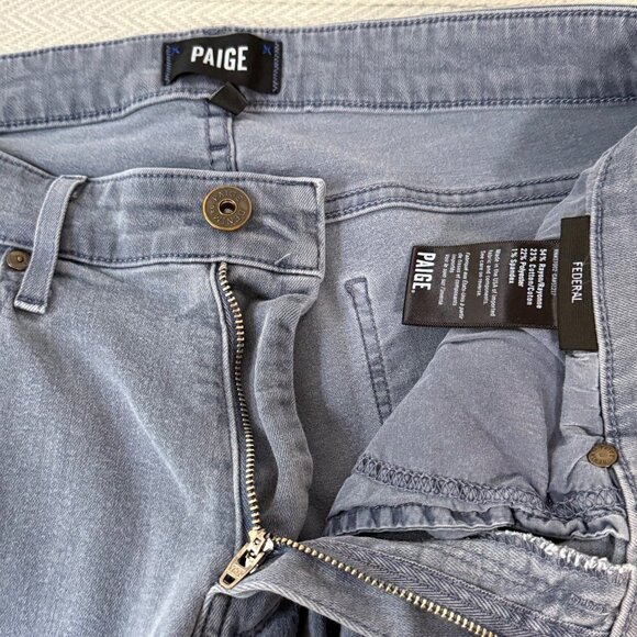 Paige Federal Jeans Mens 32x31 Gray Straight Leg Casual Stretch Mid Rise - Picture 8 of 14